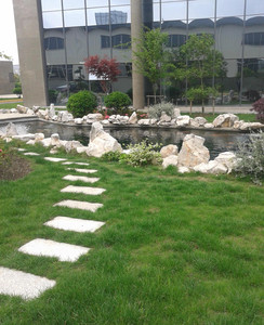 景觀工程、園林道路、石板路、花崗巖路